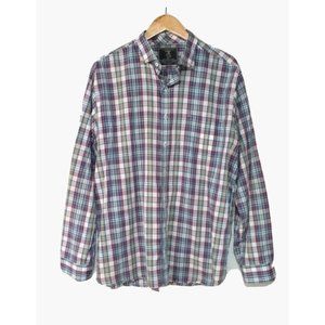 Maker And Company Button Front Shirt Plaid Mens XL Cotton